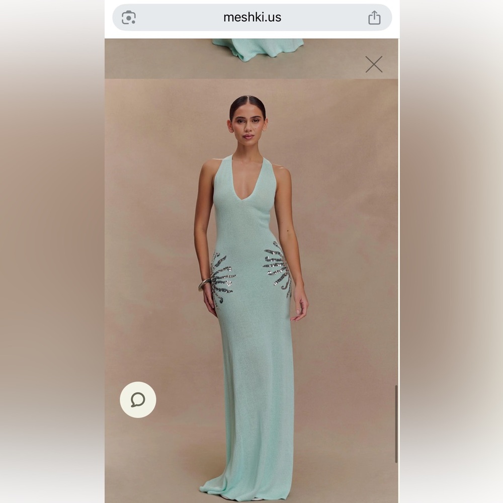 Meshki Ellington Knit Maxi Dress with Sequin- Lagoon